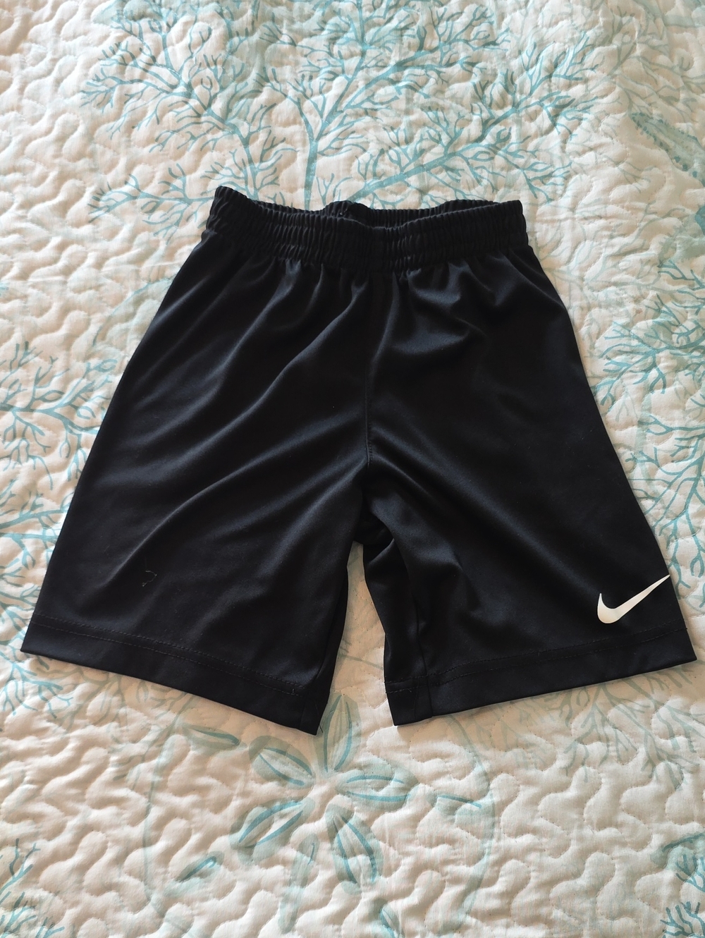 Nike Black Athletic Shorts with White Swoosh